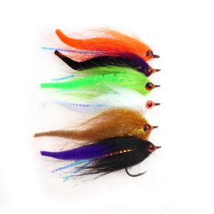 2-6PCS #3/0 Small Dragon Tail Streamer Flies Bass Pike Big Game Musky Fly Fishing Flies Saltwater Baitfish Trolling Lures