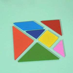 Cervo Wooden Triangle Jigsaw Wooden Tangram Puzzle Wooden Rainbow Puzzle 益智木制拼图 彩色积木
