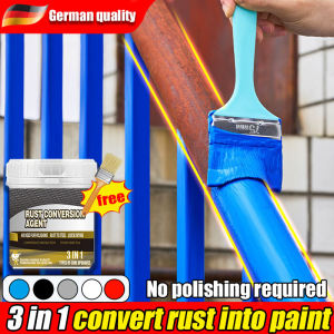 1Kg 3-in-1 Metal Rust Converter Primer Paint - High-Quality Anti-Rust Coating for Steel Windows Doors Car & Motorcycle Rust Protection