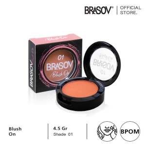 BRASOV Blush On / Blush On 4.5g / Perona Pipi / Blushon Bluser Blushing Cheek / Pigmented / Tidak Mudah Fallout / Long Lasting / Tahan Lama / Natural Look / Wajah Merona / Shade 01 02 Color 2 Warna / Palet Kosmetik / Cosmetic Face Makeup Series