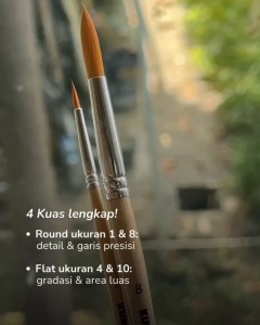 Kum School and Art Brush Set Short Handle Kuas Lukis