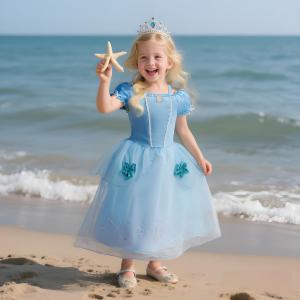 2025 New Fashion Fantasy Princess Dress Cinderella Cosplay Costume Kids Clothes For Girls Birthday Party Ball Gown 2-10 Years