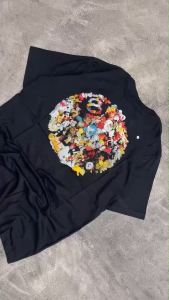 Kaos Stussy - tshirt stussy - kaos pria - tshirt pria - baju pria - kaos pria stussy plush 8 ball HITAM