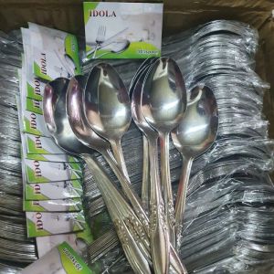 12Pcs Sendok Makan Polkadot Stainless / Sendok Polkadot Isi 6 Pcs / Sendok Makan Motif