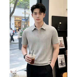 CHENMU | Grey Herringbone Short Sleeve T-shirt