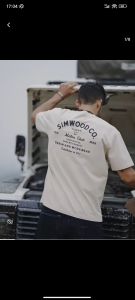 สีอัลมอง เสื้อผ้าผู้ชาย Simwood ทรงหลวม สุขสันต์ สั้นพิมพ์ ลายผ้า ผ้านิ่ม M-3XL