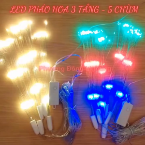 Dây Đèn LED Trang Trí Pháo Hoa Bộ 5 Chùm - 30cm Màu Vàng Đủ Màu Trang trí Siêu Đẹp