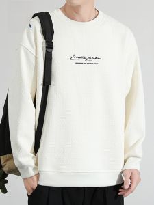 ROMON | Loose Casual Long Sleeve Round Neck Sweatshirt Trendy Mens T-shirt Urban Style Spring Autumn Fashion Top Youth Antibacterial