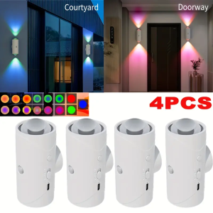 4PCS Smart LED Night Light with Motion Sensor USB Rechargeable RGB Gradient Ambient Lamp for Bedroom Desk Closet Decor Wall Lamp