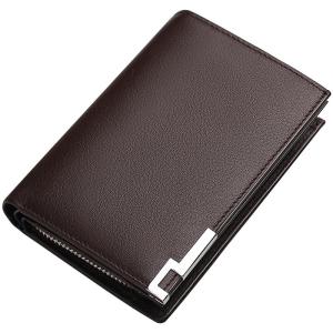 WILLIAMPOLO | Multi-card Mens Leather Wallet Short Zipper