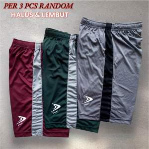 PER 3 PCS RANDOM CELANA PENDEK OLAHRAGA BOLA FUTSAL VOLLY BADMINTON DLL CELANA SANTAI DAILY NYAMAN ADEM LEMBUT DRYFIT