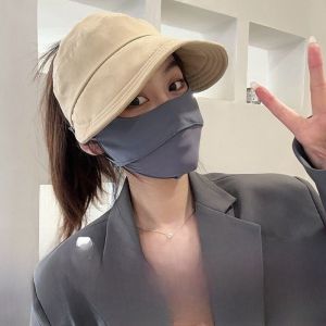 Womens Summer Sun Protection Fishing Cap Empty Top Duckbill Hat Korean Style Casual Leisure Outdoor Cap Polyester Fiber