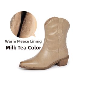 REEMOOR | Vintage Western Style Fashion Boots Short Ankle Booties for Women