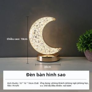 Đèn LED Pha Lê Kim Cương Đèn Ngủ Ban Đêm USB Sạc Điều Khiển Cảm Ứng Đèn Bàn Đầu Giường Cho Gia Đình Trang Trí Phòng Ngủ Trẻ Em Quà Tặng