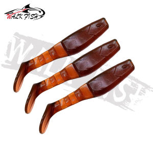 WALK FISH 3PCS 10cm 10.3g Soft Fishing Lures T Tail Soft Baits Leurre Double Color Shad Artificial Silicone Wobblers Freshwater