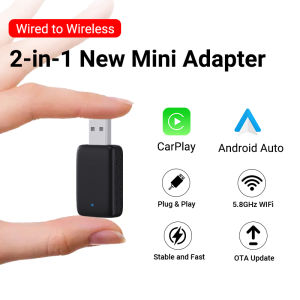 XUDA 2026 New Wireless Carplay and Android Auto 2in1 smart Mini Box WIFI BT Auto Connect For Toyota Volvo Benz MG Kia MAZDA FORD