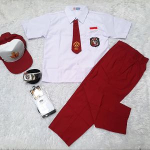 Set lengkap seragam sekolah sd anak laki-laki baju pendek celana panjang