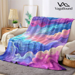 Pastel Clouds Flannel Blanket Warm Soft Halloween Christmas Decorative Couch Warm Cozy All-Season Gift