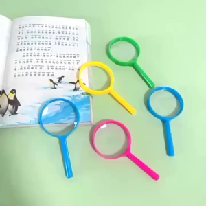 Children Colorful Magnifying Glass 60mm Handheld Magnifier Educational Science Toy Learning Tool