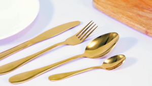 HOL 36/48Pcs Spoon and Fork Set Stainless Gold Cutlery Set Teaspoon Steak Knife Tableware Wedding Gifts Kitchen Ware Utensil Flatware Sets