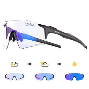 SCVCN Photochromic Bike Cycling Glasses UV400 Bicycle Riding Eyewear Sports MTB Outdoor Sports Golf Camping Driving Eyepieces
