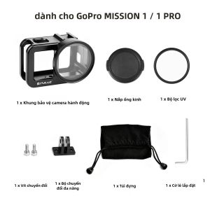 Puluz | Lồng Bảo Vệ Hợp Kim Nhôm PULUZ Với Ống Kính UV 58mm & Nắp Ống Kính Dành Cho Phụ Kiện Camera Hành Trình GoPro MISSION 1 / 1 PRO