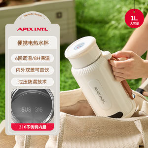 New Arrival Apixintl Anbns Portable Electric Water Kettle Travel Outdoor Insulated Cup Stainless Steel 1L Capacity Boiler