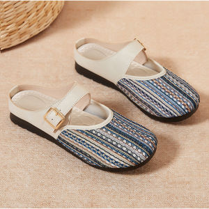 IELGY รองเท้าแตะผู้หญิงรองเท้าแตะสลิปออนส้นเตี้ยลำลองฤดูร้อน