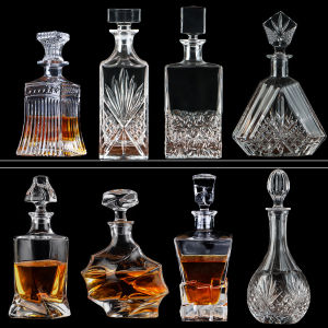 Bộ Bình Rượu Whiskey Pha Lê Châu Âu Có Nắp Đậy Bộ Đồ Uống Bằng Thủy Tinh Cho Gia Đình Bộ Bình Rượu Và Ly Đựng Rượu
