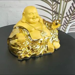 Tượng Phật Di Lặc Maitreya Mạ Vàng Để Taplo Ô Tô Bàn Làm Việc Mang Tới May Mắn Tài Lộc Bình An Thu Hút Sự Giàu Có