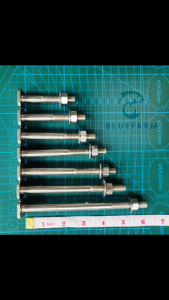 Stainless 304 Square Head Bolt Set – Pundasyon / Banca / Marine Use | With Nut & Flatwasher (SOLD Per 2pcs)