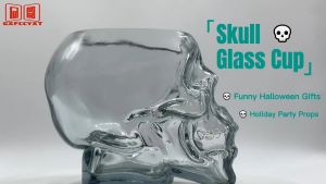 【Gift Town】350ml Skeleton Glass Transparent Wine Cup Crystal Skull Head Glass Cup for Whiskey Wine Vodka Bar Club Beer Wine Glass