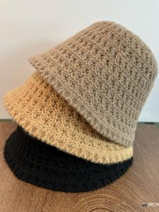 Warm Knitted Woolen Fisherman Bucket Hat for Women Trendy Beige Autumn Winter Fashionable Versatile Korean Style Hat Accessory
