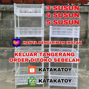 RAK KERANJANG SUSUN RAK SUSUN Rak Dapur Keranjang Serbaguna Rak Susun Keranjang Penyimpanan