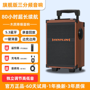 Outdoor Square Dance Bluetooth Speaker High Volume Mobile Pull Rod Soundbox for Performances Heavy Bass Stereo Card USB U Disk Remote Control