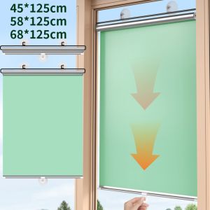 Roller Blinds Anti UV Blackout Curtain Window Blinds Sunshade Retractable Suction Cup Car Office Bedroom Kitchen Blind