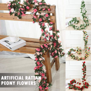 45 Heads Artificial Peony Flowers Rattan Small Peony String Decor Fake Garland Plant Wreath Home Wedding Decor Multicolor/solid Color