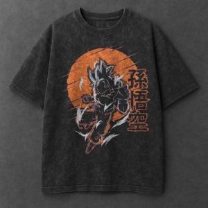 Bandai | Mens Clothing Oversized 2026 Anime Dragon Ball Vintage Washed T-Shirt Man Women Cotton Short Sleeve Tee Casual Sports Fitness