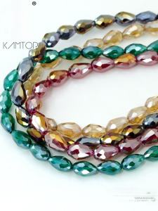 811 มมรูตรงลูกปัดหยดน้ำที่มีสีสัน DIY ทำด้วยมือวัสดุคริสตัล หลวม ลูกปัดเครื่องประดับอุปกรณ์เสริมคัมท็อปยี่ห้อ