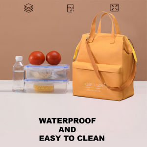 Lunch Bag Insulation Bag Aluminum Foil Thickened Waterproof Office Worker with Lunch Box Mummy Bag Large Capacity Portable Shoulder Strap Lunch Box Bag