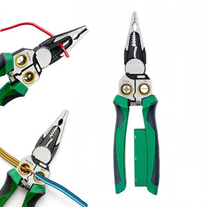 Electricians pliers multi-function wire stripper 8-in-1 stainless steel needle-nose pliers with electrical measurement f