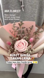 HER.FLORIST [NEW] Single Soap and Dried Flower Bouquet  /  Buket Bunga Sabun dan Bunga Kering  Hadiah Kado (SMALL size)