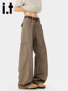 izzue | Quần Jeans Nam Ống Suông Rộng Phong Cách Retro Maillard
