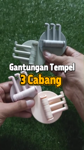 BISA COD | GANTUNGAN HOOK 3 CABANG TEMPEL DINDING HANGER SERBAGUNA