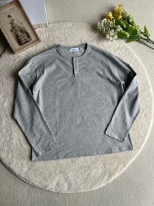 Xanvas | Winter Autumn Henry Collar Cleanfit Long Sleeve T-Shirt