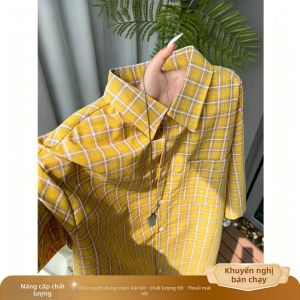 ZHUOCAN | Áo Sơ Mi Nam Mùa Hè Phong Cách Bông Caro