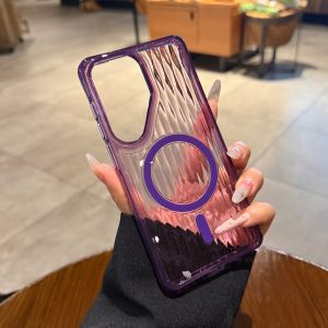 Red Transparent Water Ripple Protection Case Magnet Charging Anti-Drop