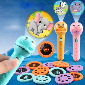 Animal pattern hand-held projection lamp early education educational childrens flashlight parent-child interactive toys