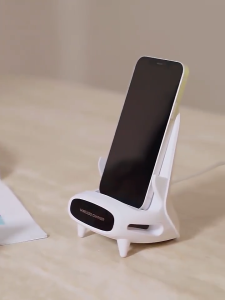 KIMP Portable Mini Chair Wireless Charger Desk Mobile Phone Holder Fast Charging Stand 15W Wireless Charging Station Charger Stand with megaphone