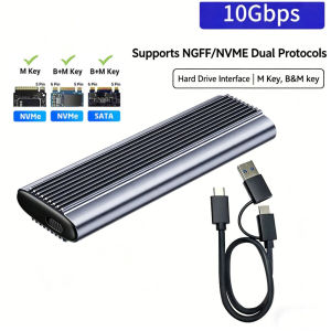 KEBIDUMEI M.2 NVME SATA SSD Type-C Solid Metal External Hard Disk Box Too Case Laptop 10Gbps Enclosure Adapter For 2230 2242